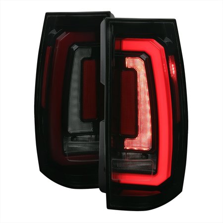 SPEC-D TUNING LED TAILLIGHT GLOSSY BLACK HOUSING AND SMOKED LENS, 2PK LT-DEN07BZLED-SQ-RS